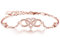 BlingGem Women 18ct Rose Gold Plated 925 Sterling Silver Round Cubic Zirconia Infinity Heart Bracelet Symbol “Together Forever “Chain Adjustable