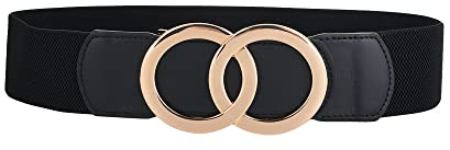 SYMOL Ceinture Extensible Pour Femmes,Ceintures Elastiques à la Mode Femme Régulière et Grande Taille 70CM-160CM Pour Manteau Long,Chemise Longue,Jupe.(Noir,Taille:140CM-160CM)