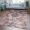 TT Home Wohnzimmer Teppich Flachgewebe Marokkanisch Design Used Look Ornamente Waschbar, Farbe: rot, Größe:240x340 cm