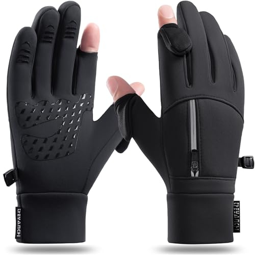 weiatas Winter Fingerless Gloves for Men Women Touch Screen, Cold Weather Thermal Sport Gloves for Fishing Running Cycling Driving Hiking, Warm Windproof Work Gloves (Medium)