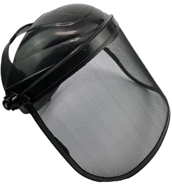 Trimming Full Face Protector Protective Screen Multipurpose Mesh Visor for Gardening Landscaping Lightweight, Black