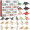 SANYHOM Adventskalender Dinosaurier 2024 Kinder, Dino Adventskalender mit 24 Dinosaurier Figuren Adventskalender Weihnachtskalender Geschenk für Kinder ab 3 Jahren, Dunkle