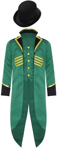 Moggemol Kids Boys Girls Vintage Medieval Steampunk Tailcoat Jacket Gothic Victorian Renaissance Frock Coat B#Green03 14