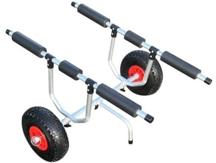 F Fityle Kayak Cart Trolley Carrier Sturdy Multifunction Boat Canoe Cart Kayak Trailer for Float Mats Water Sports Outdoor Activities