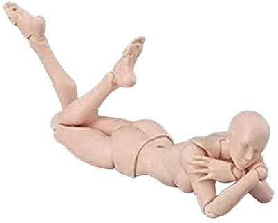 Gsycle Action Figure Body, Customizable Poses Movable PVC Human Body Model Drawing Mannequin Figure Model Drawing Accessories with bracket for Family Office Sketching Painting Drawing (Woman)