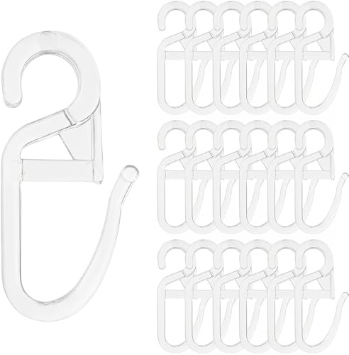 JIADEXIN Gardinkrokar Plast - 150 Stycken Premium Draperi Krokar Clips Transparent Perfekt för Fönster, Dörrar & Duschdraperier