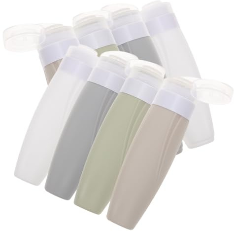 POPETPOP 8piezas Embalaje para Botellas de Silicona Rellenables Contenedores para Artículos de Tocador de Viaje para Loción y Champú Aerolíneas