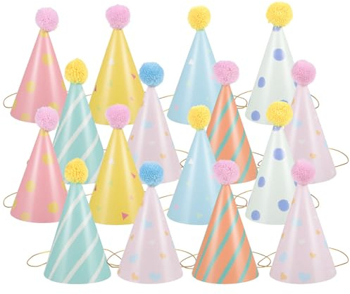 LIFKOME 14piezas Sombrero de Cumpleaños de Cono de Papel Sombrero de Fiesta para Decoración para Fiestas Infantiles y Celebraciones de Cumpleaños