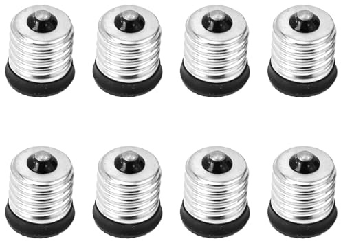 Zerodeko Convertidor Adaptador de Portalámparas de Plástico y Cobre 8 Piezas y Fácil de Reemplazar para Garajes y Tiendas Color Plata