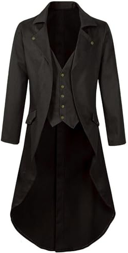 Herr anorak enfärgad lång kappa scenkostym lekklänning partnerlook regnjacka vindjacka övergångskappa med fickor