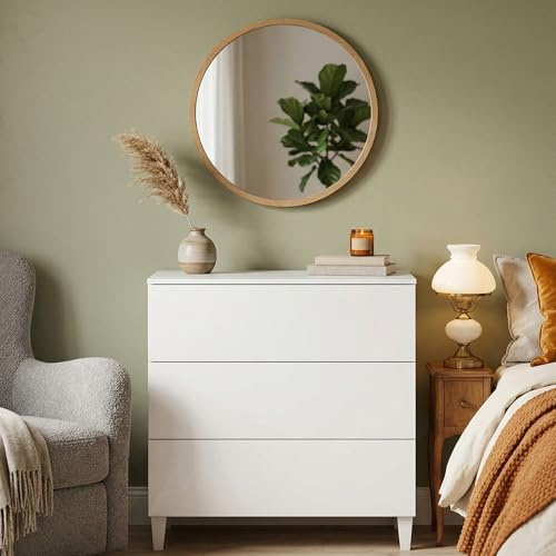 Dmora - Kommode Baltimore, Kommode mit 3 Schubladen, Kommode für das Schlafzimmer, Moderne Kommode, 80x40h80 cm, Weiß