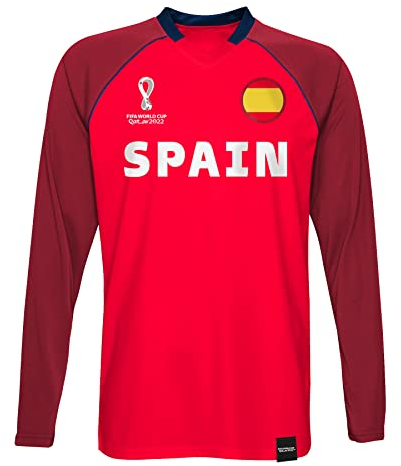 FIFA Jungen Official Fifa World Cup 2022 Classic Long Sleeve - Spain T Shirt, Rot, 8 Jahre EU