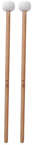 2 Stück Trommelstock, 40cm Lange Drumsticks Bassdrum Beater, Holz Drum Mallet mit Filzkopf, Schlägel Percussion Drumsticks Instrumenten Zubehör für Pauken, Snare Drum, Marschtrommel