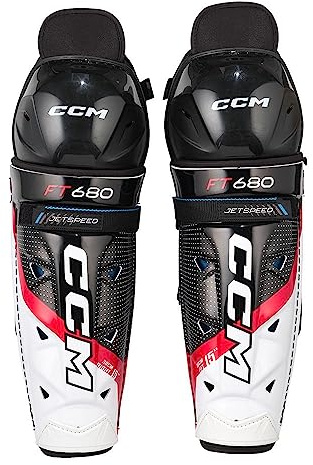 CCM Jetspeed FT680 - Parastinchi per hockey su ghiaccio, misura 16