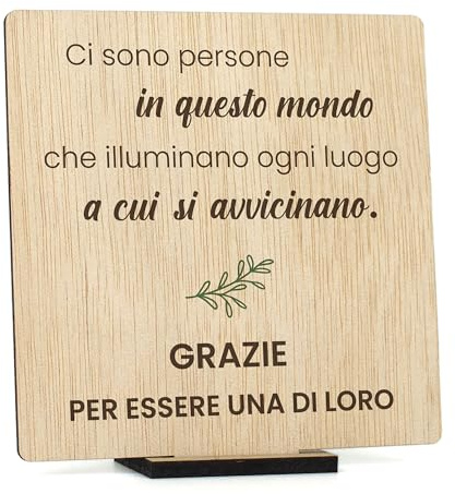 CONTRAXT Regali per Ringraziare Persone Speciali. Biglietti di Ringraziamento in Legno Originali per Compleanno di Amici, Uomini e Donne - Biglietti di Grazie (Grazie)