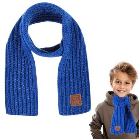Abeillo Winter Schal - 100% Baumwolle Unisex Baby Schal, Warme Winterschals für Kinder, Weicher Gestrickter Halswärmer, Warme Schals, Wickeltuch für Baby, Jungen, Mädchen (Marineblau)