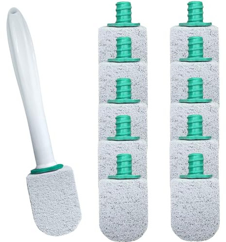 Scettar Piedra Pomez para Limpieza WC 10 Recambios de Piedra Pomez con Asas Extendidas para Baño, Aseos, Cocina, Piscinas, Manchas Profundas (Gris)