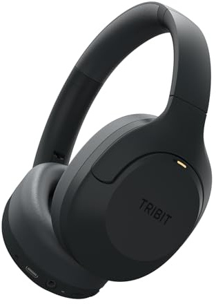TRIBIT QuietPlus 81 casque Bluetooth sans fil avec réduction de bruit, 110 h d’autonomie, BT 6.0, basses profondes, 6 EQ via l'appli, pliable et confortable,écouteurs bluetooth pour voyages et travail