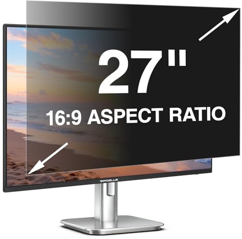 Pozlle Protector de Pantalla de Privacidad para Monitor 27 Pulgadas 16:9 (59.8 x 33.7 cm), Filtro Antiespías con Anti-Reflejos y Filtro de Luz Azul