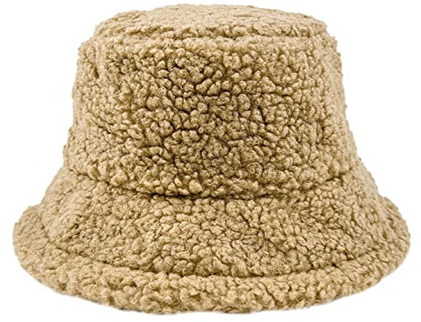 Generisch Moderno sombrero de pescador de invierno con forro polar para mujer y hombre, accesorio de viaje deportivo al aire libre en festivales, caqui, talla única