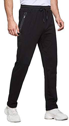 Tansozer Mens Joggers Slim Fit Jogging Bottoms Zip Pockets