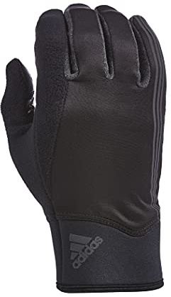 Adidas Winter Performance Prime 2.5 Glove with Honeycomb Matrix Palm for Grip and Touchscreen Conductivity Points, Black/Gray, Medium/Large