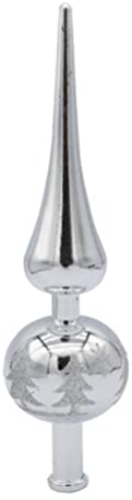 Gadpiparty Weihnachtsbaumspitze Silber Weihnachtsbaumspitze Dekorative Flaggenmast Top Kappe Ornament für Draußen Indoor Winter Urlaub Baumdekoration