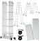 Sonnewelt Escalera Multiusos de Aluminio de 4 x 5 Niveles, Escalera multifunción de 5,8 m con Plataforma, Escalera con 2 Placas de andamio, Escalera de hasta 150 kg, Escalera Plegable de 20 peldaños