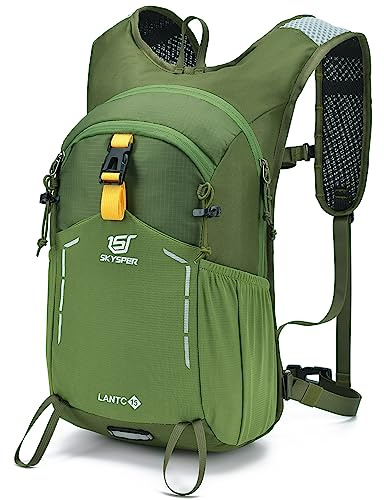 SKYSPER Small Hiking Backpack - 15L Travel Rucksack Lightweight Daypack with Chest & Waist Strap Water Resistant Walking Backpack for Women Men