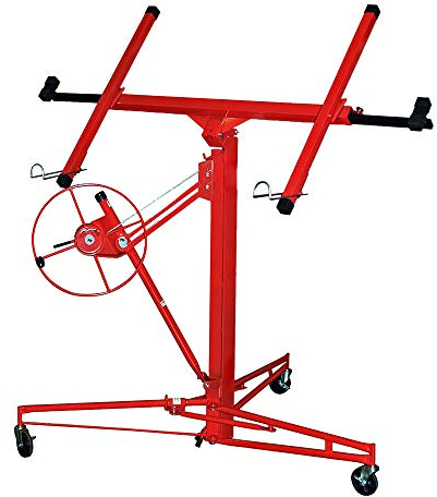 Herrselsam Lève-plaque pliable XXL 140 à 350 cm Hauteur de travail réglable 68 kg Charge max. 290 cm Largeur de bras de charge pour plaques de plâtre