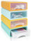 TIE-DailyNec 4Pcs Stapelbar Schubladen Organizer, Schreibtisch Schubladenbox, Große Kapazität Desktop Storage Box, Kunststoff Makeup Organizer für Büro, Wohnzimmer, Küche, Badezimmer