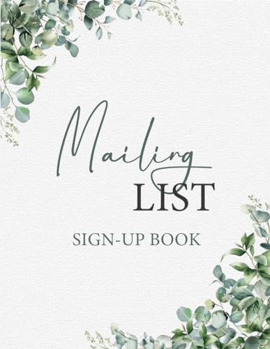 Mailing List Sign-Up Book: Event Registry and Event Register Log Book facilitate Collecting Names, Emails, and Phone Numbers, essential for ... List, and Mailing Lists, Flowers Background.