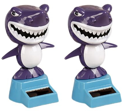 Ekakashop Solar Haifisch Wackelfigur Tanzende, Tanzende Tanzen Wippende solarbetriebene Solar Solarbetriebene Wackelblume Auto Dekoration für Auto Haus Oder Büro, Lila