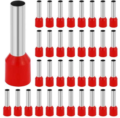 Lot de 110 embouts de câble - 10 mm² - 18 mm de long - Partiellement isolés - En PVC - En cuivre étamé (10 mm² x 18 mm)