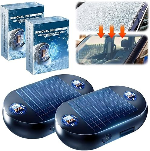 vokkrv Scheibenenteiser Auto, Auto Enteiser Elektromagnetisch, Anti-Freeze Electromagnetic Car Snow Removal Device, Molekulare Elektromagnetische Interferenz Frostschutz-Schneeräumwerkzeug (2PC)