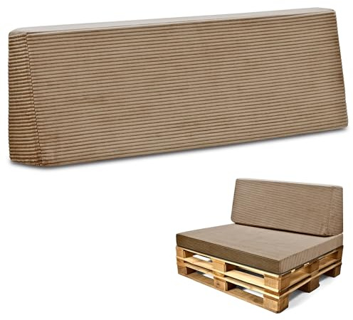 Palettkuddar Utomhus Europall Ryggkudde 120x40 cm - Skumgummi sittdyna för pallar och pallsoffa Lincoln Brun