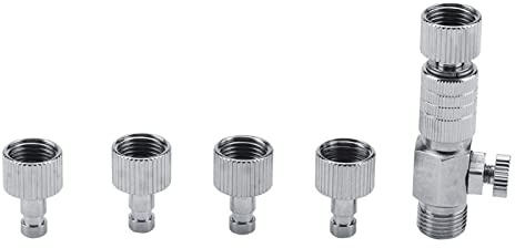 RASTKY Desapítulo de Desconexión Conjunto de Conector Rápido de Aerógrafo - 1/8 '' Accesorios con 4 Adaptadores de Liberación Rápida Masculina y Femenina para Cambios en el Aerógrafo y Prevención