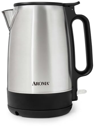 AROMA® 1.7-Liter Electric Kettle with Rapid Boil and Auto-Shut-Off in Stainless Steel (AWK-1401SB)