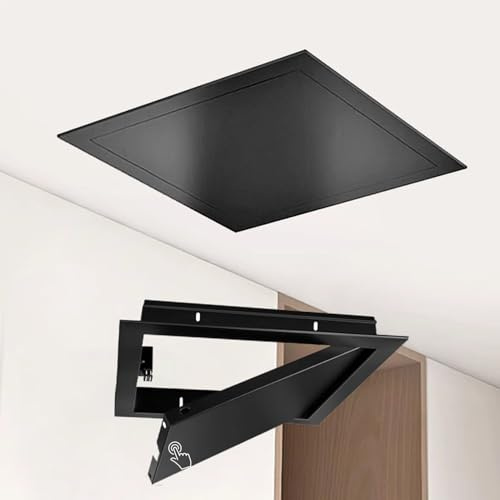 Blazea Revisionsklappe Decken-/Wand- Revisionsklappe Schwarz, Wasserdicht Metall Revisionsklappe Magnettür für Badezimmer, Strom Gaszähler-Lochabdeckung Revisionsklappe(20x20cm)