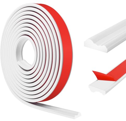 EYAYEN Peel and Stick Wall Molding Self Adhesive Flexible Molding Trim for Edges Mirror Border Crown Molding Window Door Framing Waterproof Edge Guard Home Decoration(White, 0.9 in×10 ft)