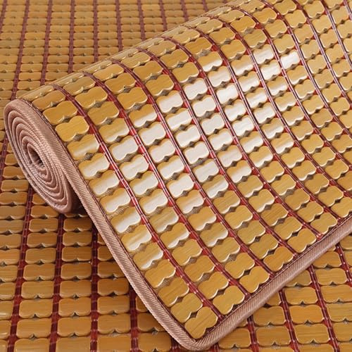 Colchoneta de bambú para Dormir de Verano con Superficie Lisa, colchoneta de bambú Mahjong Antideslizante carbonizada, colchoneta de bambú Textil de enfriamiento rápido para el hogar, nervad