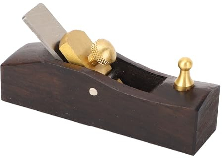 EMUKOEP Mini pialla per la lavorazione del legno, piccolo utensile per pialla a mano con sistema di bloccaggio a cuneo in metallo, in ebano, per la lavorazione del legno, piallatura, rifilatura