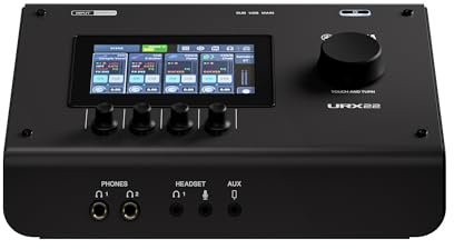 YAMAHA URX22 USB-C Audio Interface – Compact 4-In/2-Out Interface with 32-Bit/192kHz Audio, Touch LCD Control, Built-In DSP Mixing & Effects for Creators and Musicians – Black