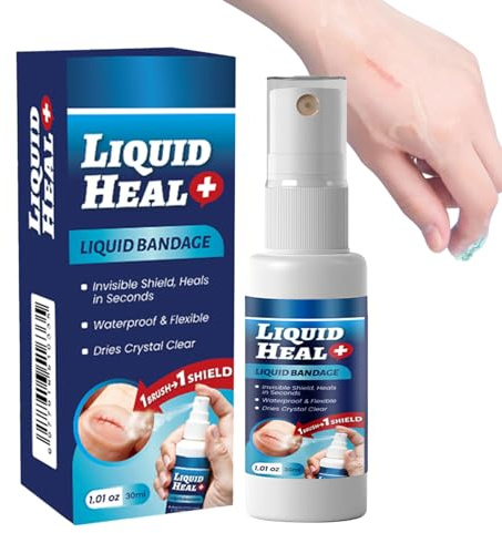 Colla liquida per la pulizia delle ferite, spray per la pulizia delle ferite, impermeabile, adesivo sanitario a guarigione rapida, per ginocchia, piedi, dita, mani, braccia, casa, viaggi, attività