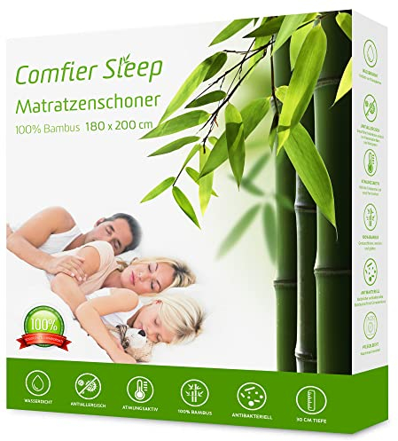 Matratzenschoner 180x200 cm – 100% Bambus Matratzenschoner 180x200 Wasserdicht Und Anti-Allergisch Mattress Protector