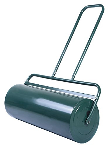 COSTWAY Rasenwalze befüllbar Wasser oder Sand, 48 L, Ø 32 cm x 60 cm, Bodenwalze mit Griff, Gartenwalze Metall, Handwalze Lawn Roller, Rasenrolle für Ebenen Rasen Garten, Grün
