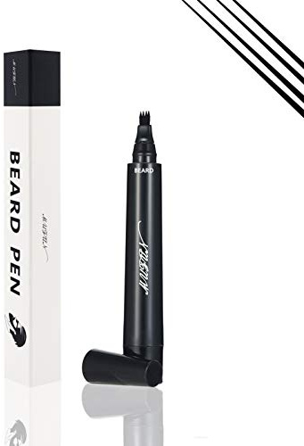 Beard Pencil Filler for Men - Sweat Proof, Water Resistance, Long Lasting & Natural Finish barber Pencil, Mustache Repair Shape (BLACK)