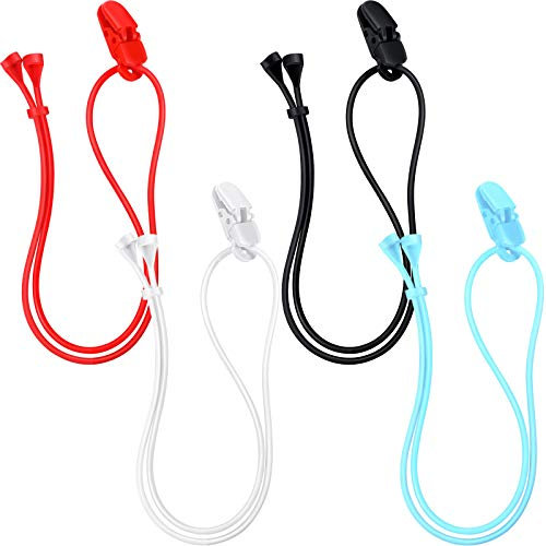4-Piece Adjustable Hearing Aid Clip Holder - Anti-lost Lanyard for Adults & Seniors, 4 Colors
