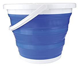 YACHTICON Silikon Falteimer blau 10 Liter mit Verstärkung