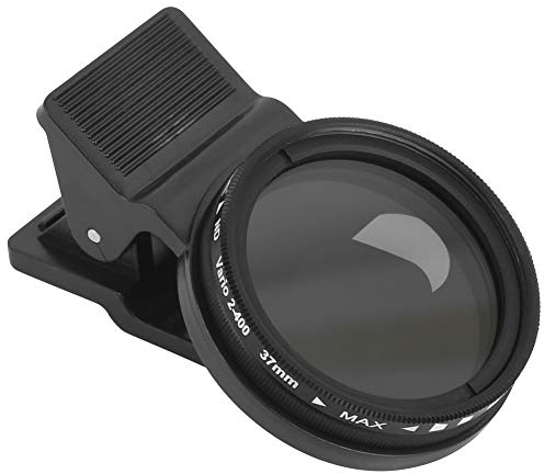 Lens ND Filter Set, Lens Filter for Camera Lens Veledge 37mm Adjustable ND Lens Filter ND2-400 Neutral Density for Different Brand Phones, 1-9 Gears Reduce Light
